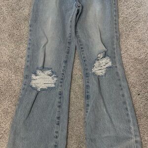 Distressed Blue Jeans